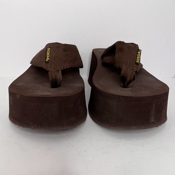 SODA Brown Platform Flip Flop Sandals Size 7,5 - Picture 3 of 9